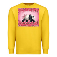 Lemon Panda With Sakura Blooms Premium Sweatshirt - LillyAllenDesigns
