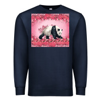 Navy Panda With Sakura Blooms Premium Sweatshirt - LillyAllenDesigns