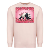 Pale Pink Panda With Sakura Blooms Premium Sweatshirt - LillyAllenDesigns