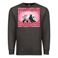 Smoke Panda With Sakura Blooms Premium Sweatshirt - LillyAllenDesigns