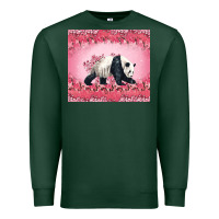 Sports Green Panda With Sakura Blooms Premium Sweatshirt - LillyAllenDesigns
