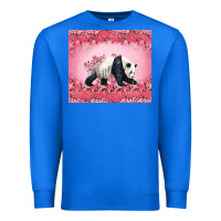 True Royal Panda With Sakura Blooms Premium Sweatshirt - LillyAllenDesigns