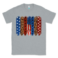 Heather Grey Back to blue brushstroke 4th of july Classic Tee - CowGirlArtShop