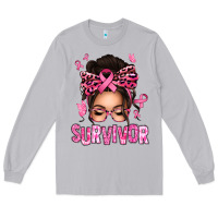 Moon Dust breast cancer survivor afro messy bun Long Sleeve Tee - texasbilliewilder