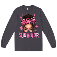 Smoke breast cancer survivor afro messy bun Long Sleeve Tee - texasbilliewilder