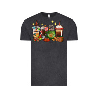 Vintage Black Christmas coffee cups with Pug Vintage Tee - RanaPortraitStore