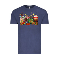 Vintage Denim Christmas coffee cups with Pug Vintage Tee - RanaPortraitStore