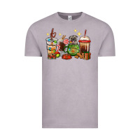 Vintage Zinc Christmas coffee cups with Pug Vintage Tee - RanaPortraitStore