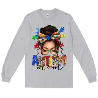 Moon Dust autism mom afro messy bun Long Sleeve Tee - texasbilliewilder