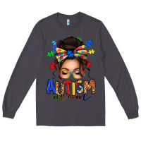 Smoke autism mom afro messy bun Long Sleeve Tee - texasbilliewilder