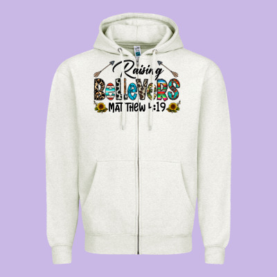 Raising Believers Zipper Hoodie Designed By Cowhidedigitalart