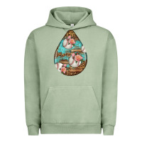 Pigment Oil Green american football and western roses teardrop Urban Hoodie - BundleAndBundleShop