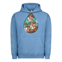 Pigment Pebble Blue american football and western roses teardrop Urban Hoodie - BundleAndBundleShop