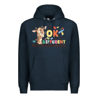 Navy its ok to be different Premium Hoodie - MaliasSmallBusiness