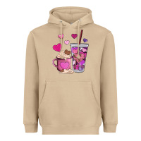 Mushroom valentines day heart coffe Heavyweight Hoodie - AdoDesignShop