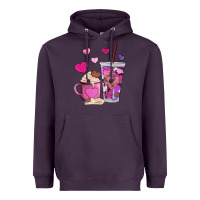 Plum valentines day heart coffe Heavyweight Hoodie - AdoDesignShop