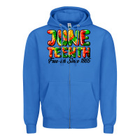 True Royal juneteenth free ish since 1865 Zipper Hoodie - HRA Design Shop
