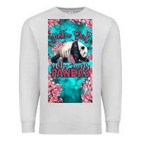 Dove Grey just a girl who loves pandas Premium Sweatshirt - LillyAllenDesigns