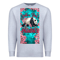 Heather Grey just a girl who loves pandas Premium Sweatshirt - LillyAllenDesigns