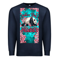 Navy just a girl who loves pandas Premium Sweatshirt - LillyAllenDesigns