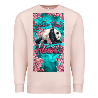 Pale Pink just a girl who loves pandas Premium Sweatshirt - LillyAllenDesigns