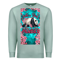 Seafoam just a girl who loves pandas Premium Sweatshirt - LillyAllenDesigns