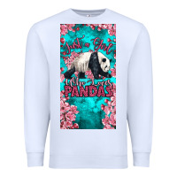 White just a girl who loves pandas Premium Sweatshirt - LillyAllenDesigns