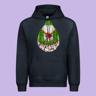 Baseball And Western Roses Teardrop  2 Urban Hoodie Designed By Bundleandbundleshop