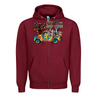 Burgundy autism avareness3 Zipper Hoodie - CowhideDigitalArt