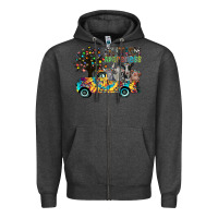 Charcoal Heather autism avareness3 Zipper Hoodie - CowhideDigitalArt