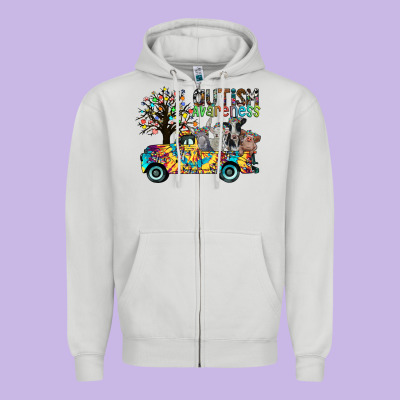 Autism Avareness3 Zipper Hoodie Designed By Cowhidedigitalart