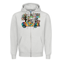 Dove Grey autism avareness3 Zipper Hoodie - CowhideDigitalArt
