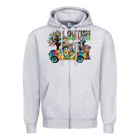 Heather Grey autism avareness3 Zipper Hoodie - CowhideDigitalArt