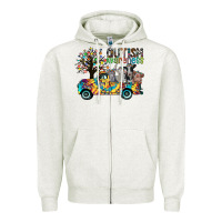 Oatmeal Heather autism avareness3 Zipper Hoodie - CowhideDigitalArt