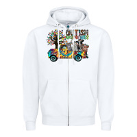 White autism avareness3 Zipper Hoodie - CowhideDigitalArt