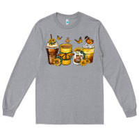 Heather Grey butterfly coffee cups Long Sleeve Tee - Zillion Design Studio