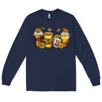 Navy butterfly coffee cups Long Sleeve Tee - Zillion Design Studio