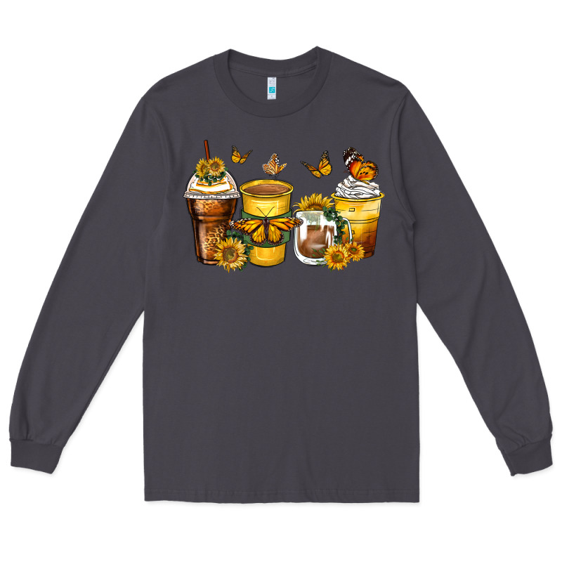 Butterfly Coffee Cups Long Sleeve Tee by Zillion Design Studio | Teevron