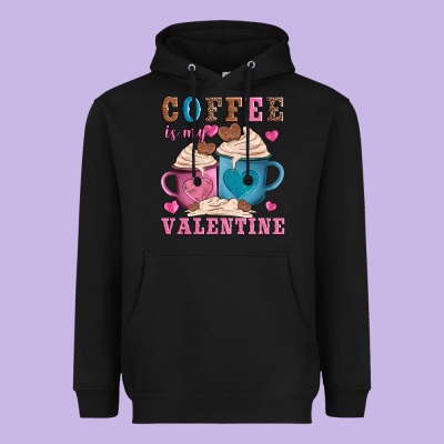 Valentines Day Coffe Is My Valentine Heavyweight Hoodie Designed By Adodesignshop