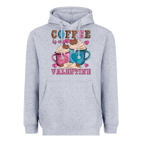 Heather Grey valentines day coffe is my valentine Heavyweight Hoodie - AdoDesignShop