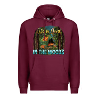Burgundy life is good in the woods Premium Hoodie - NancyCooperArtShop