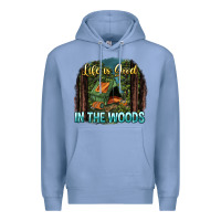 Colony Blue life is good in the woods Premium Hoodie - NancyCooperArtShop