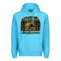 Ocean Blue life is good in the woods Premium Hoodie - NancyCooperArtShop
