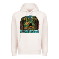 Pale Pink life is good in the woods Premium Hoodie - NancyCooperArtShop