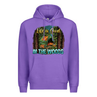 Purple life is good in the woods Premium Hoodie - NancyCooperArtShop