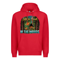 Red life is good in the woods Premium Hoodie - NancyCooperArtShop