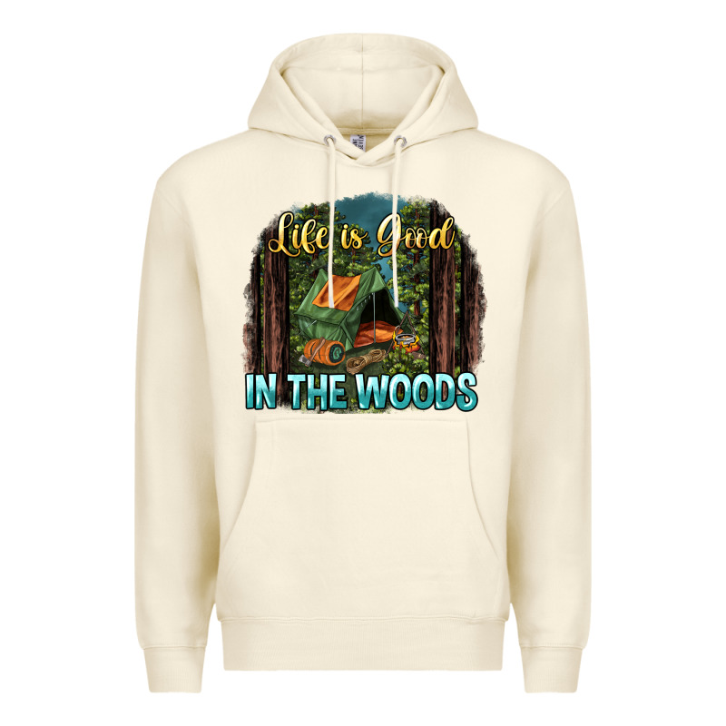 Life Is Good In The Woods Premium Hoodie by NancyCooperArtShop | Teevron