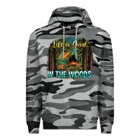 Slate Camo life is good in the woods Premium Hoodie - NancyCooperArtShop