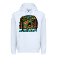 White life is good in the woods Premium Hoodie - NancyCooperArtShop
