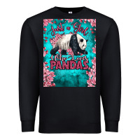 Black just a girl who loves pandas Premium Sweatshirt - LillyAllenDesigns